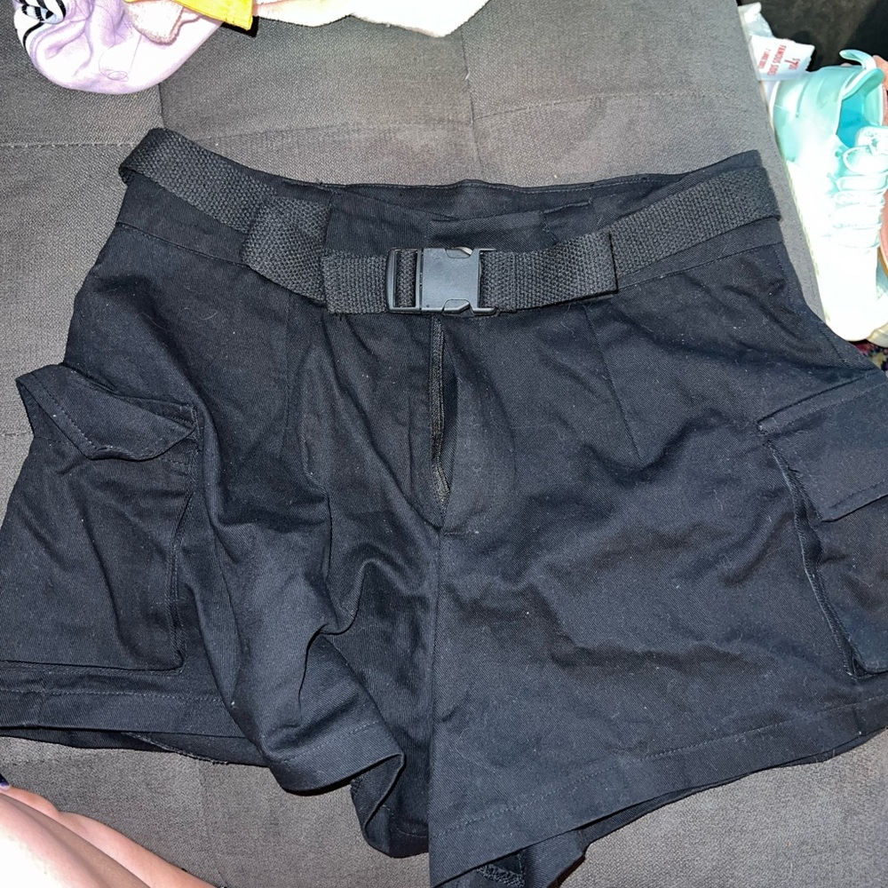 Black cargo shorts